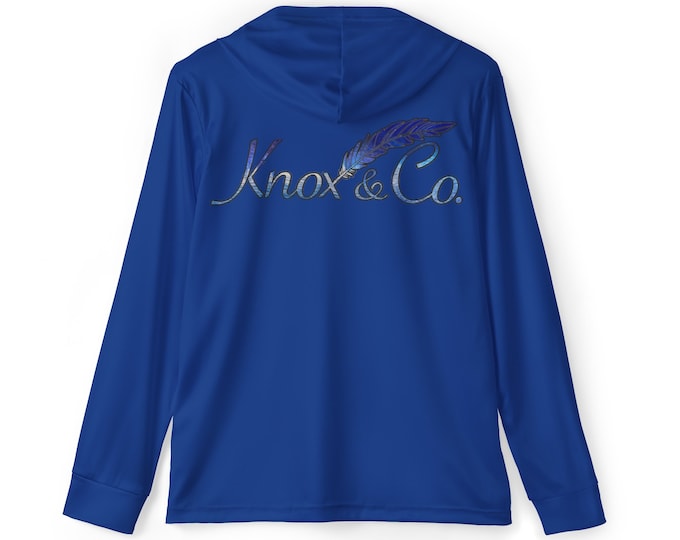 Dark Blue Swordfish Knox&Co. Hooded Long Sleeve Fishing Shirt