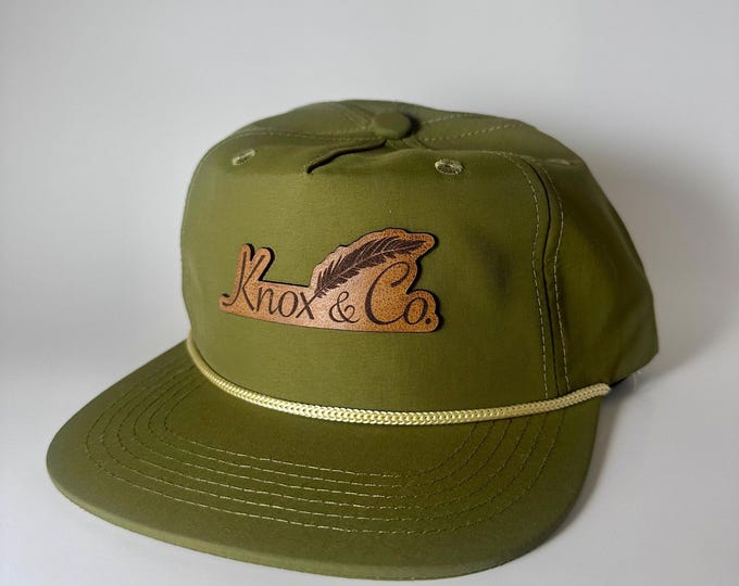 Mossy Green with Tan Rope 5-Panel Knox&Co. Polyester Hat