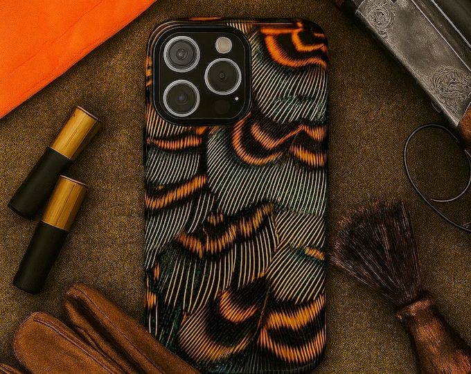 Blue and Gold Pheasant Feather Tough Case