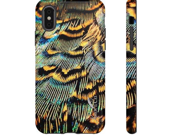 Blue and Gold Pheasant Feather Tough Case