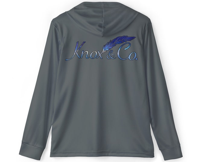 Grey Swordfish Knox&Co. Hooded Long Sleeve Fishing Shirt
