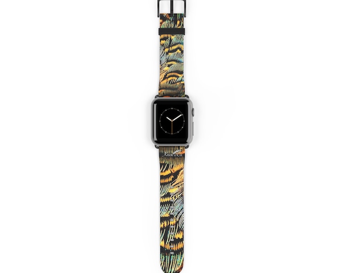 Blue and Gold Pheasant Watch Band