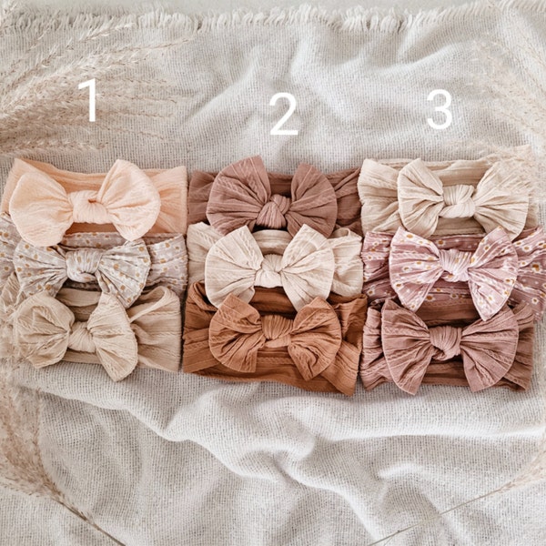 3-PACK baby headbands/bows