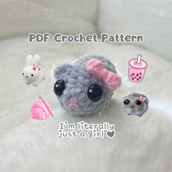 Sad Hamster Meme No Sew Crochet Pattern (Digital PDF)