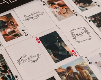 Custom wedding photo poker cards, wedding guestbook alternative, wedding gift, custom couple gifts, anniversary favor