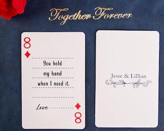 Custom Valentines Playing Cards in Box, 52 Reasons Why I Love You, Photo Playing Cards Deck – Gift for Family, Couples, and Friends