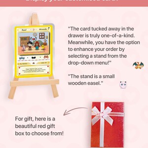 May include: A red gift box with a white ribbon and bow. The box is sitting on a white background. The text "For gift, here is a beautiful red gift box to choose from!" is written below the box.