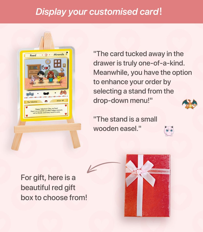 May include: A red gift box with a white ribbon and bow. The box is sitting on a white background. The text "For gift, here is a beautiful red gift box to choose from!" is written below the box.