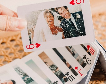 Unique wedding gift, wedding guestbook alternative, photo playing cards, personalized memorial anniversary&#39;s day gift, gift for boyfriend,