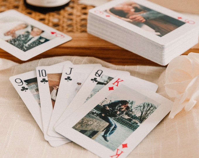 Custom Photo Playing Cards, Unique Wedding Guestbook Alternative, Gift for Family, Couples, and Friends