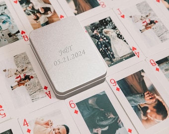 Custom Wedding Photo Poker Cards, Guest Book Alternatives, Signing Book, Personalized Couple Gift