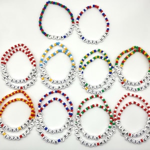 FIFA VM-lagarmband! FIFA vänskapsarmband! VM-armband! Fotbollsarmband! USA! Argentina! Brasilien! Frankrike! Hemgjorda!