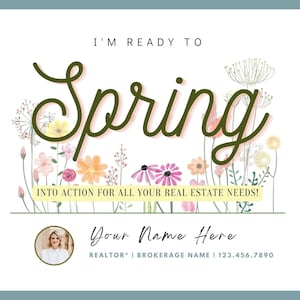 Realtor Spring Pop By Tag - Editable Template - Digital April Marketing Mailer - Spring Real Estate Agent - Spring Pop by Tag Labels