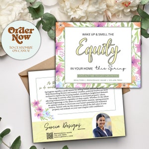 Druckbare Realtor Spring Billigkeit Postkarte - Bearbeitbare Vorlage - Digitaler Marketing-Mailer - Frühling Makler Frühling Pop by Tag Labels