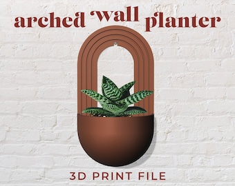 8" Arched Wall Planter 3D Print File