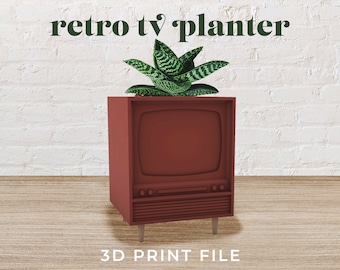 6" Retro TV Planter 3D Print File