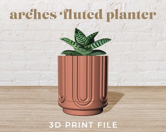 6.75" Arches Fluted Planter 3D Print File