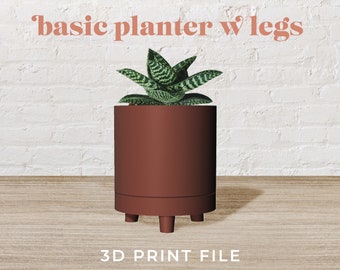 6" Planter with Legs 3D Print File