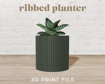 6" Ribbed Planter 3D Print File
