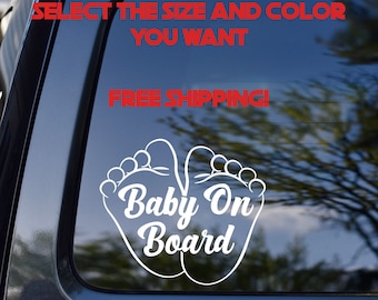 BABY ON BOARD Car Decal, available in many colors!