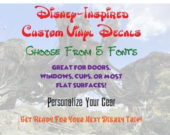 Disney-Inspired Custom Vinyl Decals - 5 Fonts - Disney Decor - Vinyl Name Decal