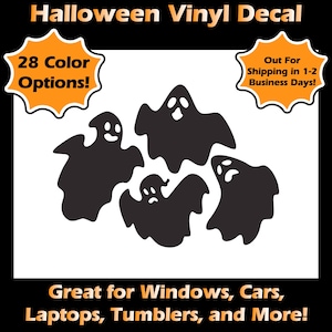 Halloween Decal - 4 Spooky Ghosts - 28 Color Options!
