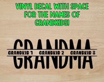 Personalized Grandma Vinyl Decal – Custom Grandkids Names