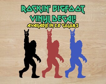 Rockin' Bigfoot Vinyl Decal | Funny Car Sasquatch Graphic