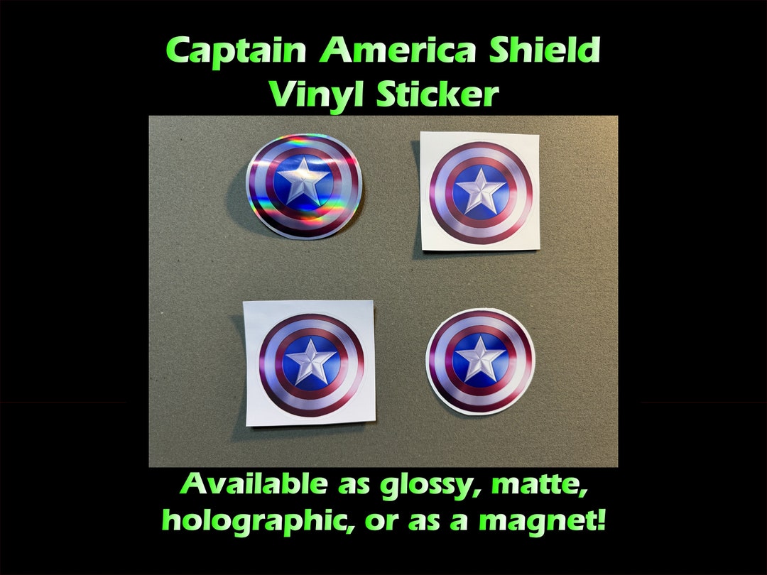 CAPTAIN AMERICA SHIELD Vinyl Sticker, Made With Waterproof and Scratch Resistant Ink Available