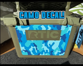 CAMO DECAL RTIC Cooler Full Front! Waterproof and heavy duty, fully customizable.