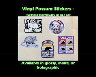 Vinyl Possum / Opossum Stickers - Waterproof!