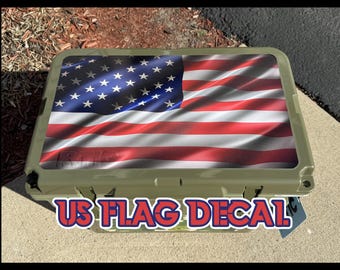 US FLAG Decal RTIC Cooler Top! Waterproof and heavy duty, fully customizable.