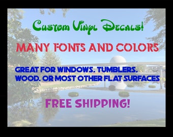 Custom Vinyl Decals - Custom Car Decals - Vinyl Lettering - Cooler Decals - Mailbox Numbers - Tumbler Decals