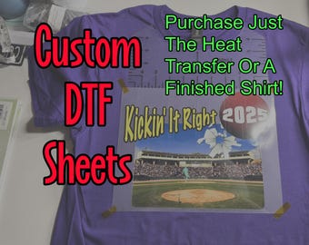 Custom Heat Transfer Sheets, Direct to Film
