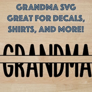 GRANDMA SVG, geteilter Text, setze die Namen der Enkel in die Mitte!