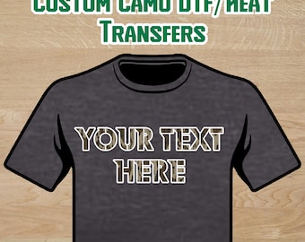 Camo Letter DTF/Heat Transfers - Custom Designs for Apparel