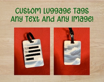 Luggage Tags | Customizable | Any Colors, Designs, and Text! | Sublimated Luggage Tag