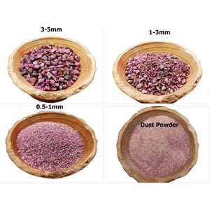 AAA+ Quality Pink Ruby Raw Stone Powder, Pink Ruby Raw Chips, Healing Crystal Crushed Powder Clean for Woodworking, Raw Thick Powder