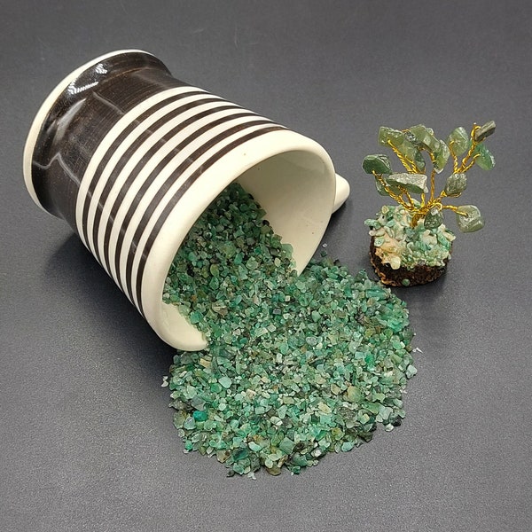 Raw Crushed, Natural Emerald Raw Stone, Emerald Raw mini tumbles, Raw Chips Great for Woodworking Art and Craft Raw Thick Powder