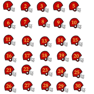 Football Helmet Digital Date Dots for Goodnotes - Precropped