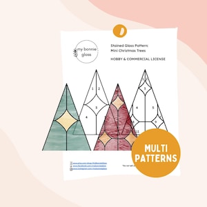 Mini Christmas Trees Stained Glass Pattern Pack
