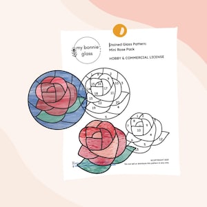 Mini Rose Pack Pattern Stained Glass Pattern