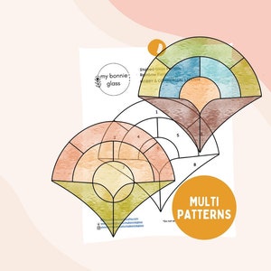 Rainbow Fans Stained Glass Pattern Pack