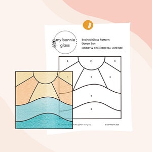Ocean Sun Stained Glass Pattern