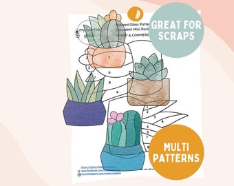 Succulent Mini Stained Glass Pattern Pack