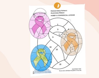 Awareness Ribbon Stained Glass Pattern