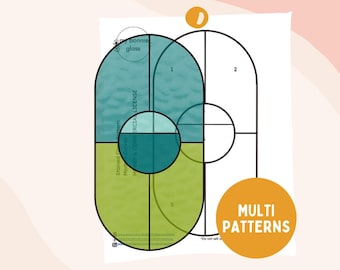 Paquete de patrones de vitrales con curvas modernas (patrón PDF)