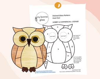 Owl Stained Glass Pattern - Etsy