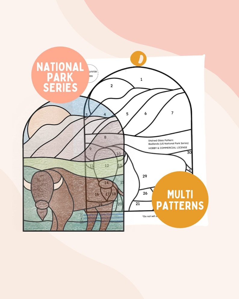 Badlands Stained Glass Pattern Pack - Etsy