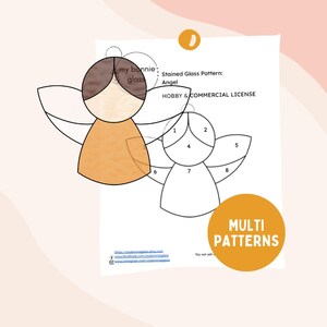 PATTERN PACK Angel Stained Glass Pattern Printable - Etsy